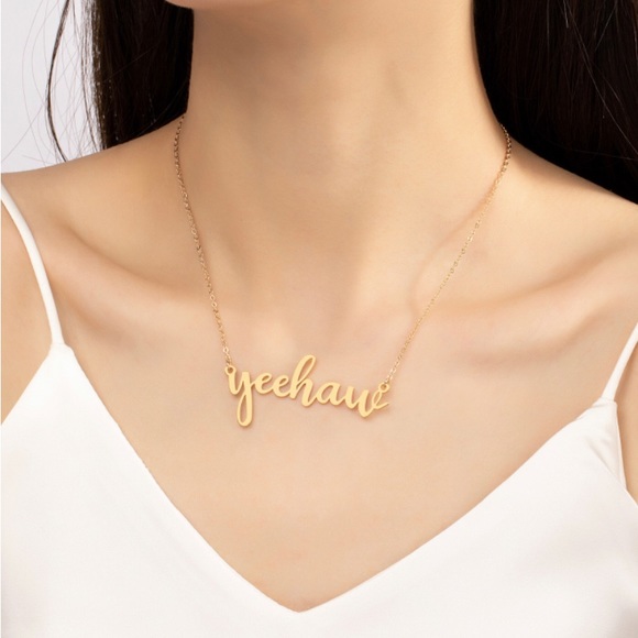 Silver yeehaw statement necklace - Picture 3 of 4